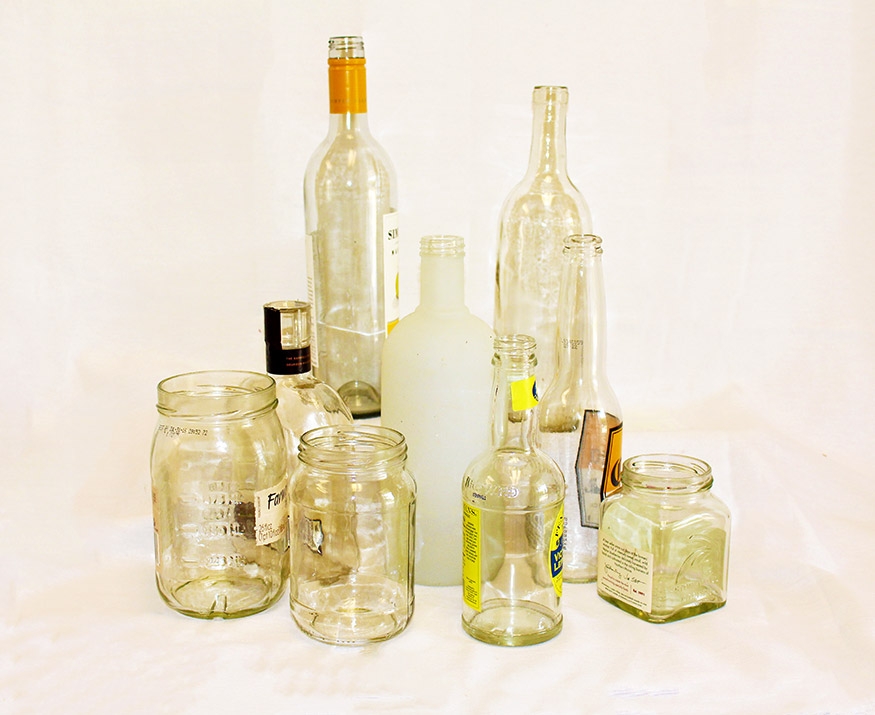 Clear glass bottles